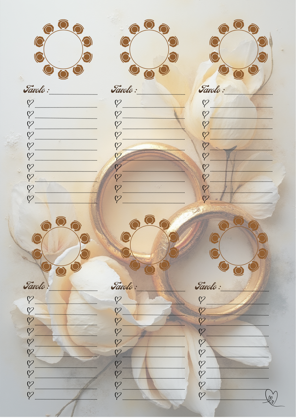 Pagina Extra Planner Matrimonio Personalizzato Artigianale – Modello 2
