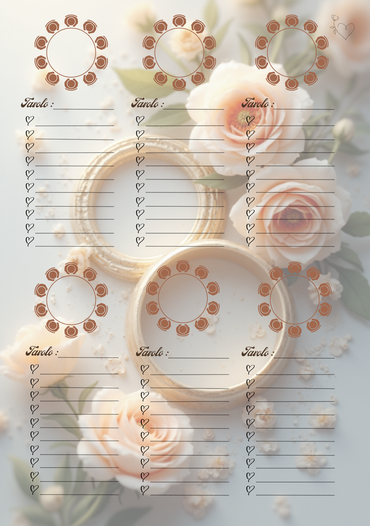Pagina Extra Planner Matrimonio Personalizzato Artigianale – Modello 1