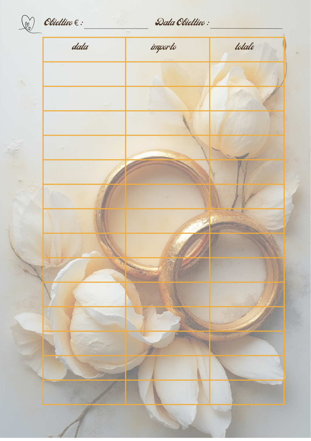 Pagina Extra Planner Matrimonio Personalizzato Artigianale – Modello 2