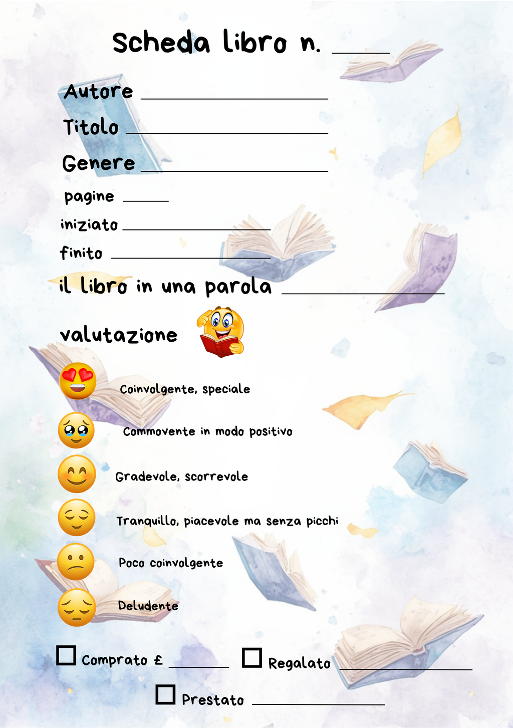 Pagine Extra Diario Lettura Personalizzato Artigianale – Modello 3