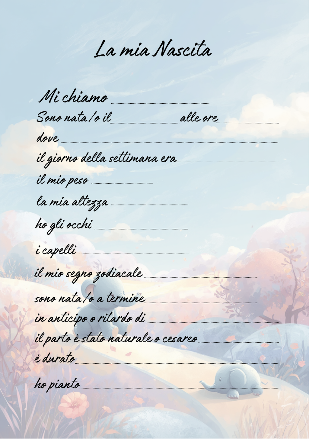 Album Nascita Personalizzato Artigianale – Primo Anno Completo – Modello 2