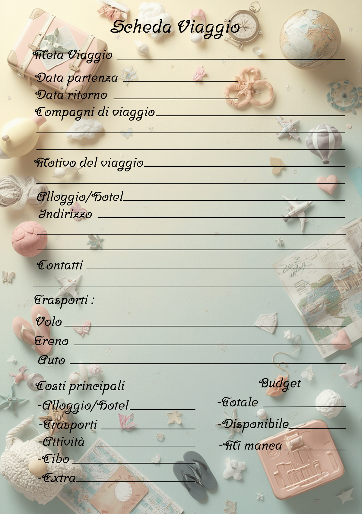 Diario di Viaggio Personalizzato Artigianale – Il mondo è più grande