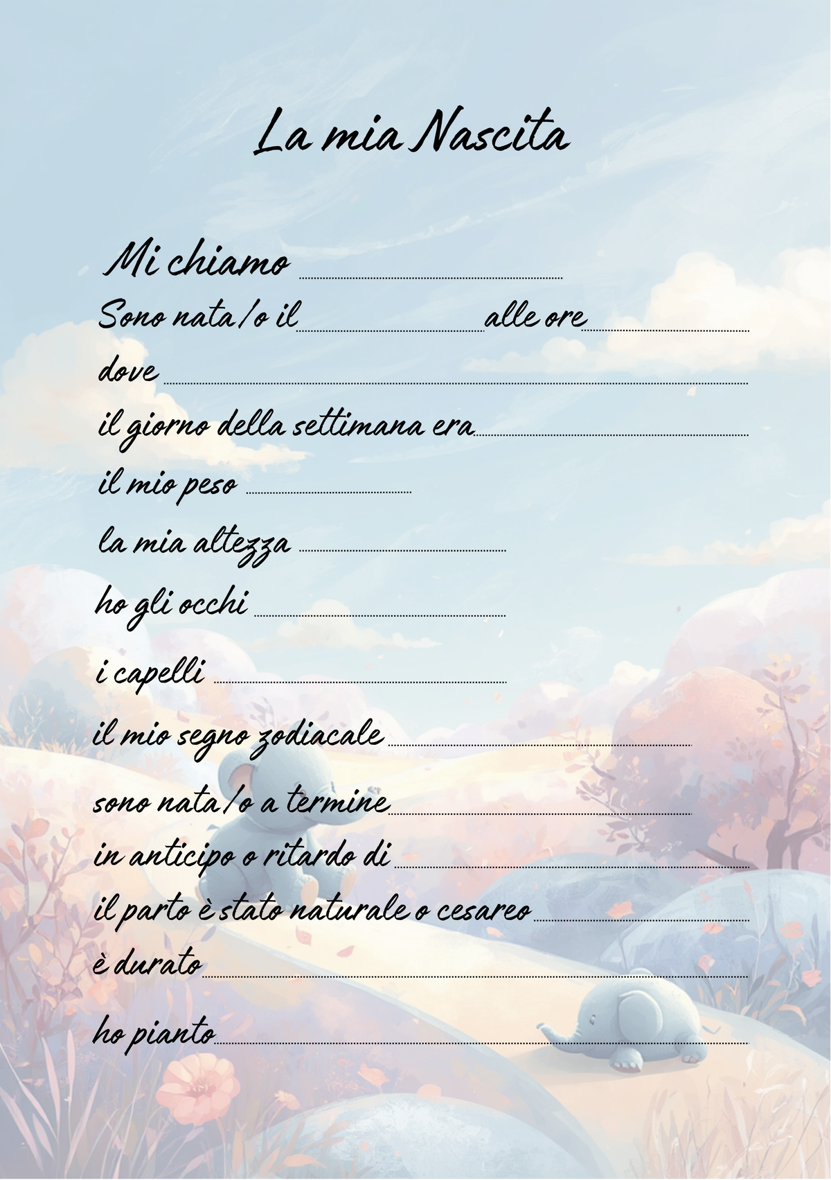 Album Nascita Personalizzato Artigianale – Primo Anno Essential – Modello 2
