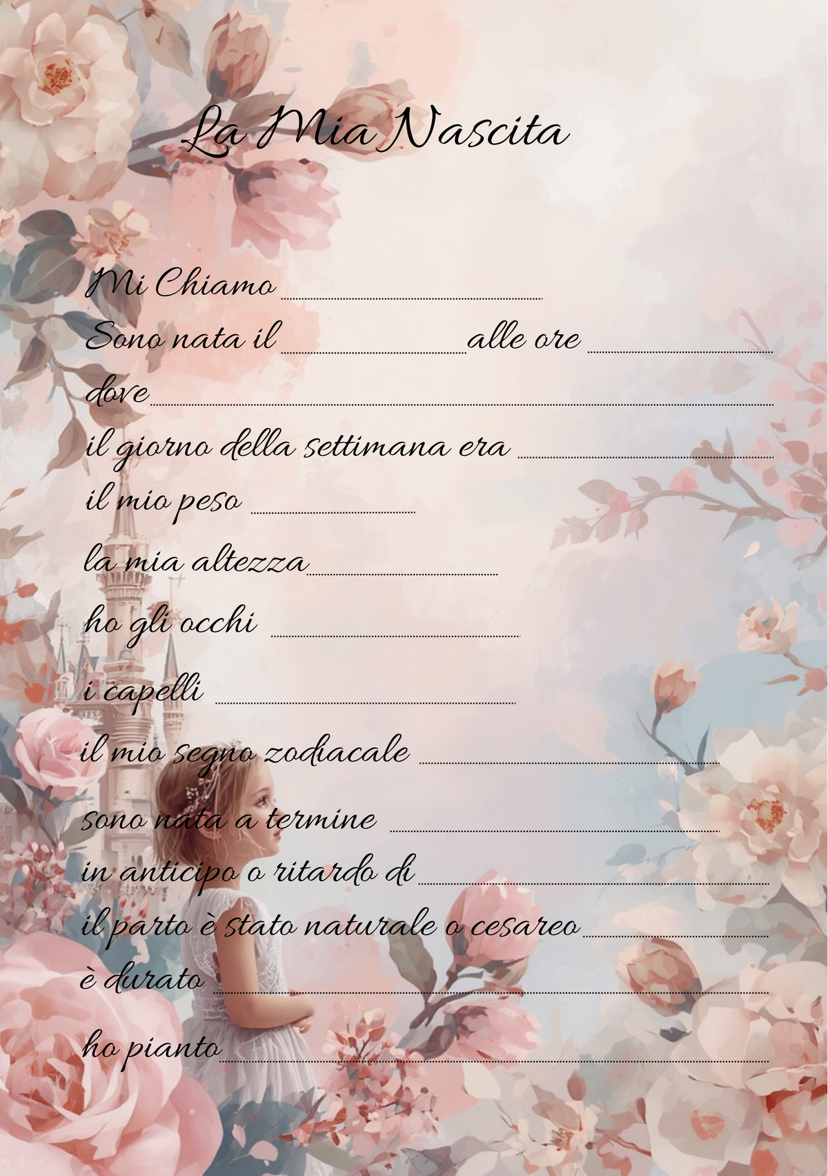 Album Nascita Personalizzato Artigianale – Primo Anno Completo – Modello 1