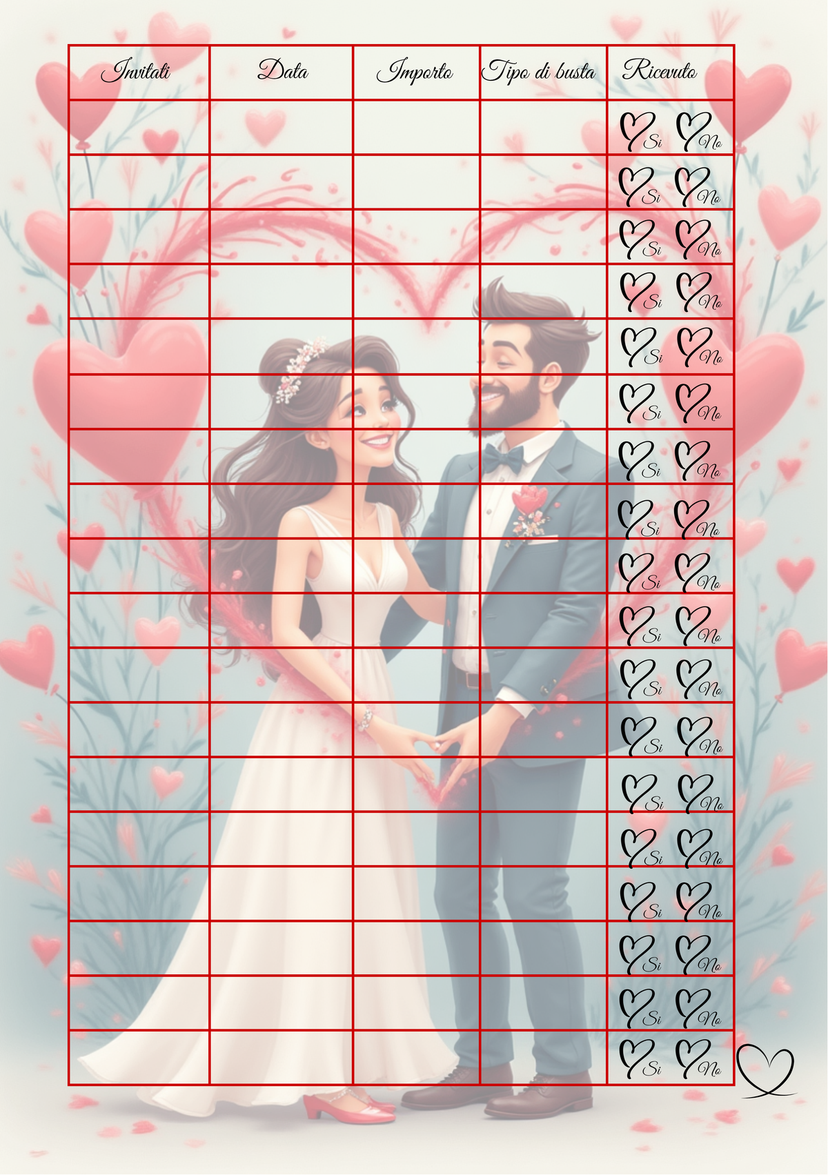 Pagina Extra Planner Matrimonio Personalizzato Artigianale – Modello 3