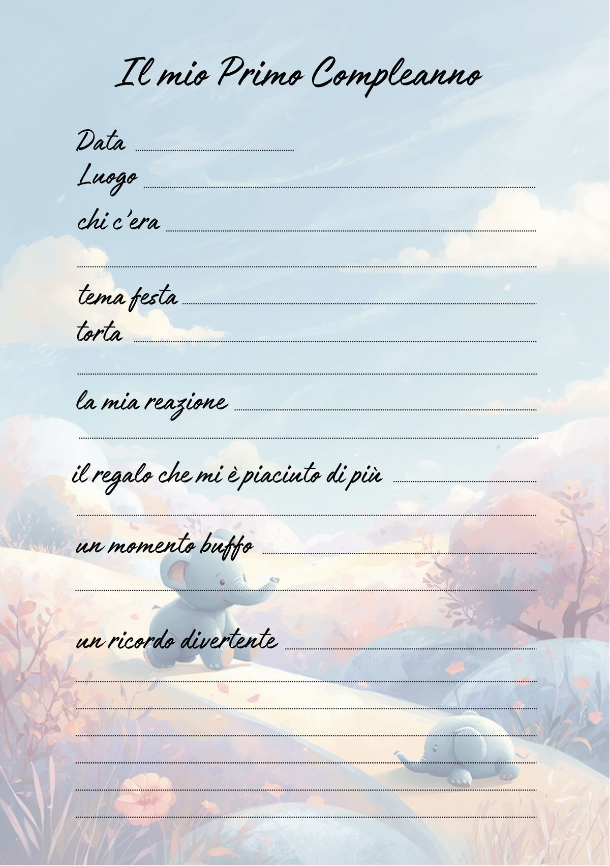 Album Nascita Personalizzato Artigianale – Primo Anno Completo – Modello 2