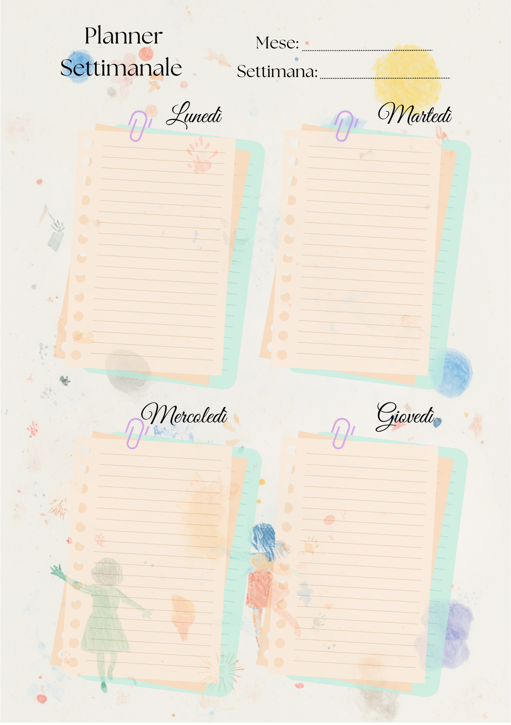 Planner Settimanale Insegnante Personalizzato Artigianale – Modello 3