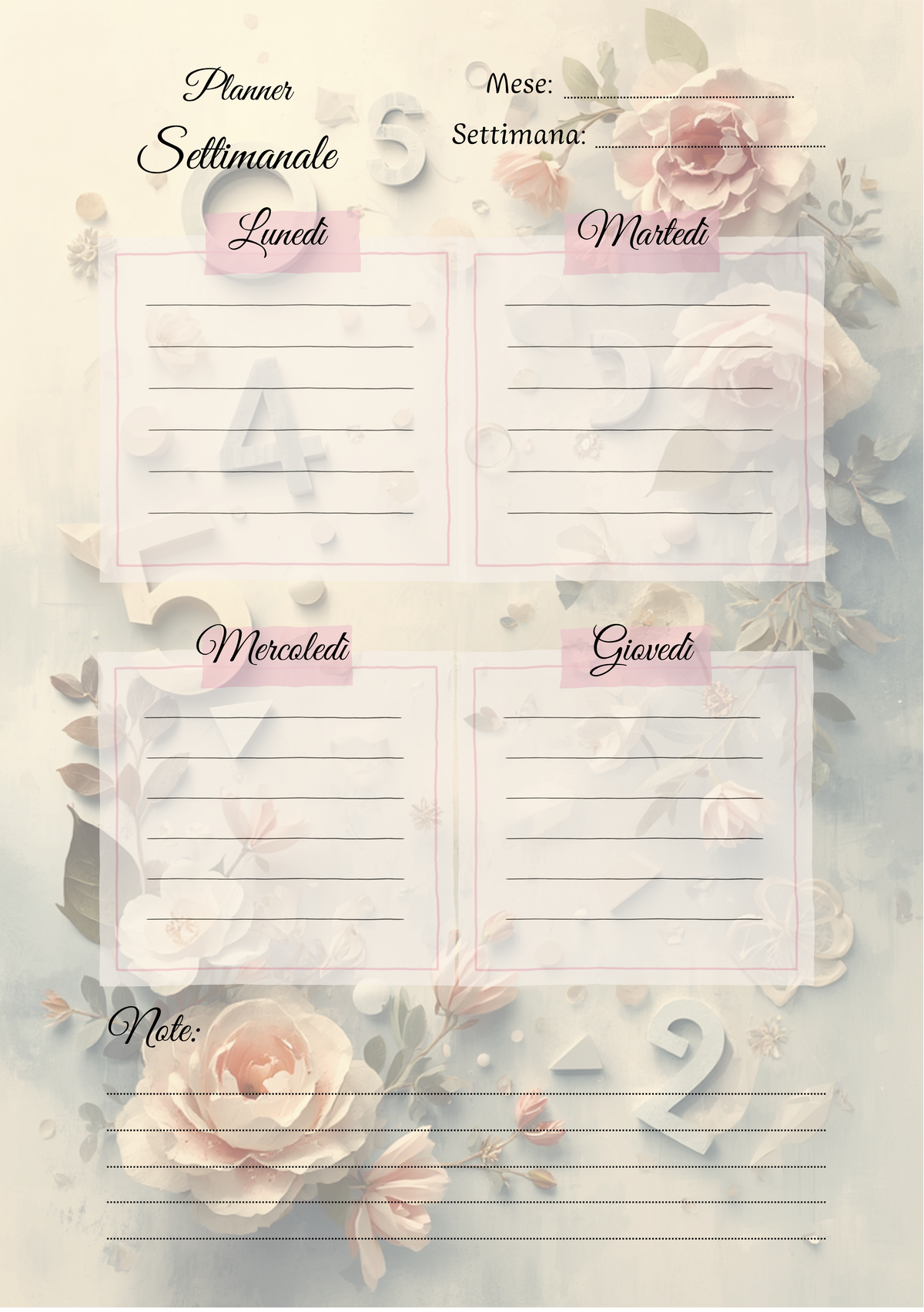 Planner Settimanale Insegnante Personalizzato Artigianale – Modello 2