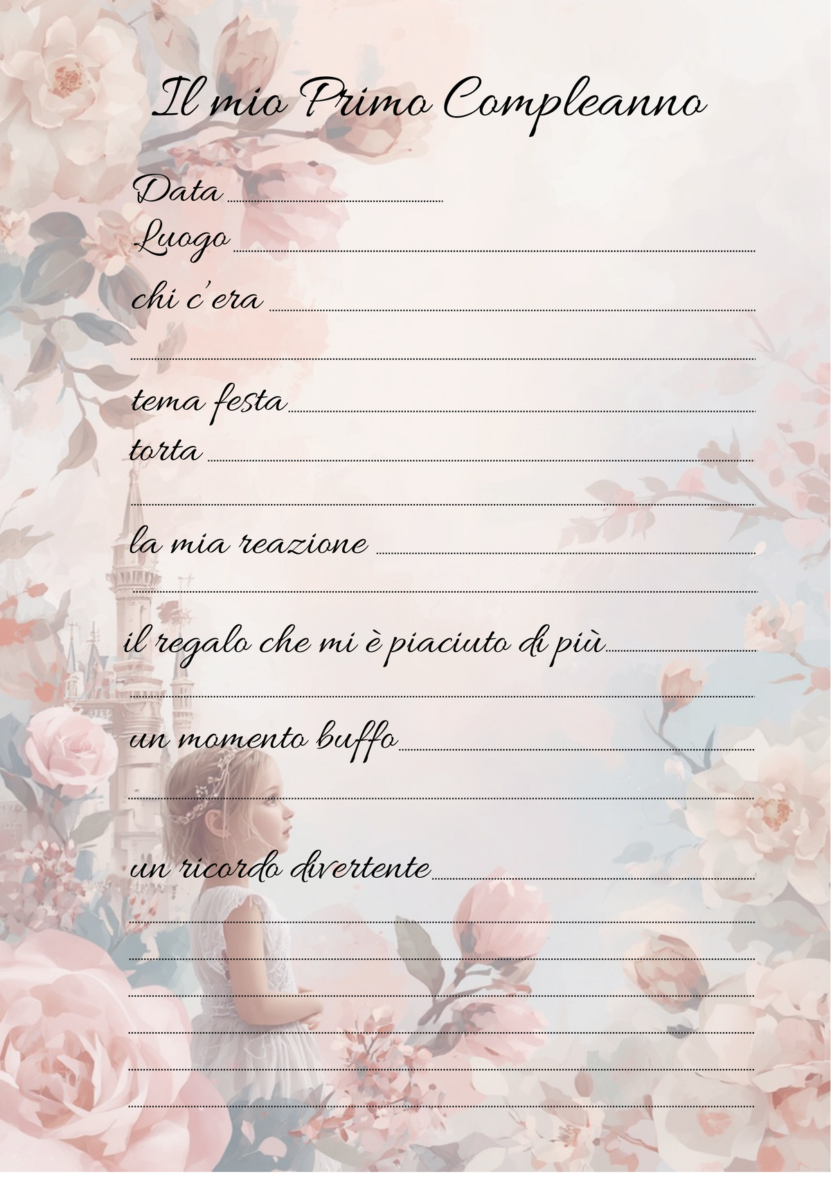 Album Nascita Personalizzato Artigianale – Primo Anno Completo – Modello 1
