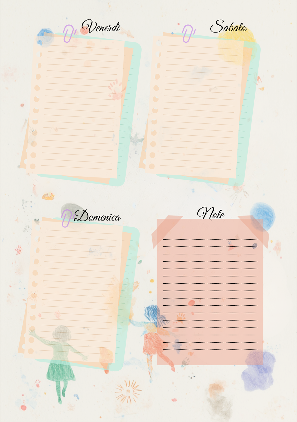 Planner Settimanale Insegnante Personalizzato Artigianale – Modello 3