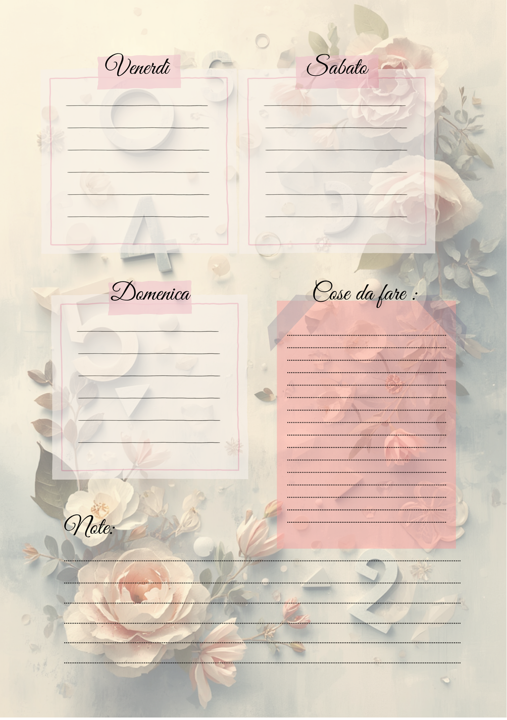 Planner Settimanale Insegnante Personalizzato Artigianale – Modello 2