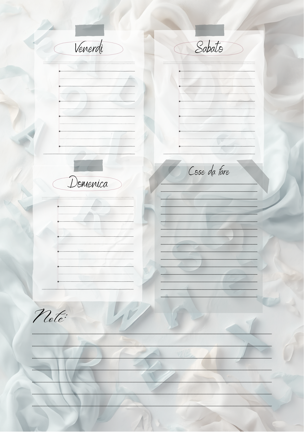 Planner Settimanale Insegnanti Modello 1 - retro