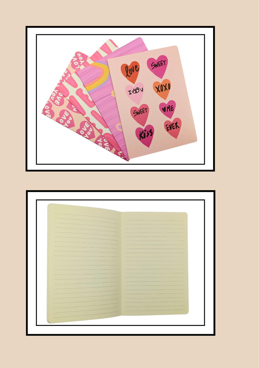 Quaderno Love – Quaderno Fantasia Cuori Scuola e Ufficio