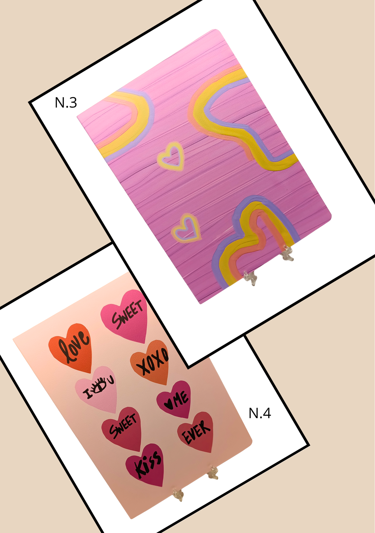 Quaderni LOVE N.3 e N.4 - onde arcobaleno e cuori colorati