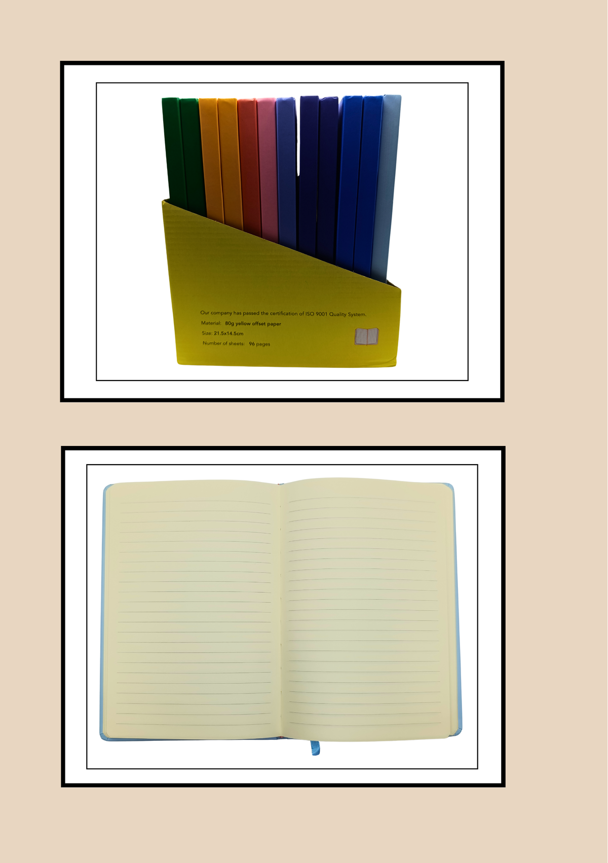 Agenda con Laccio - collezione colori e interno fogli a righe