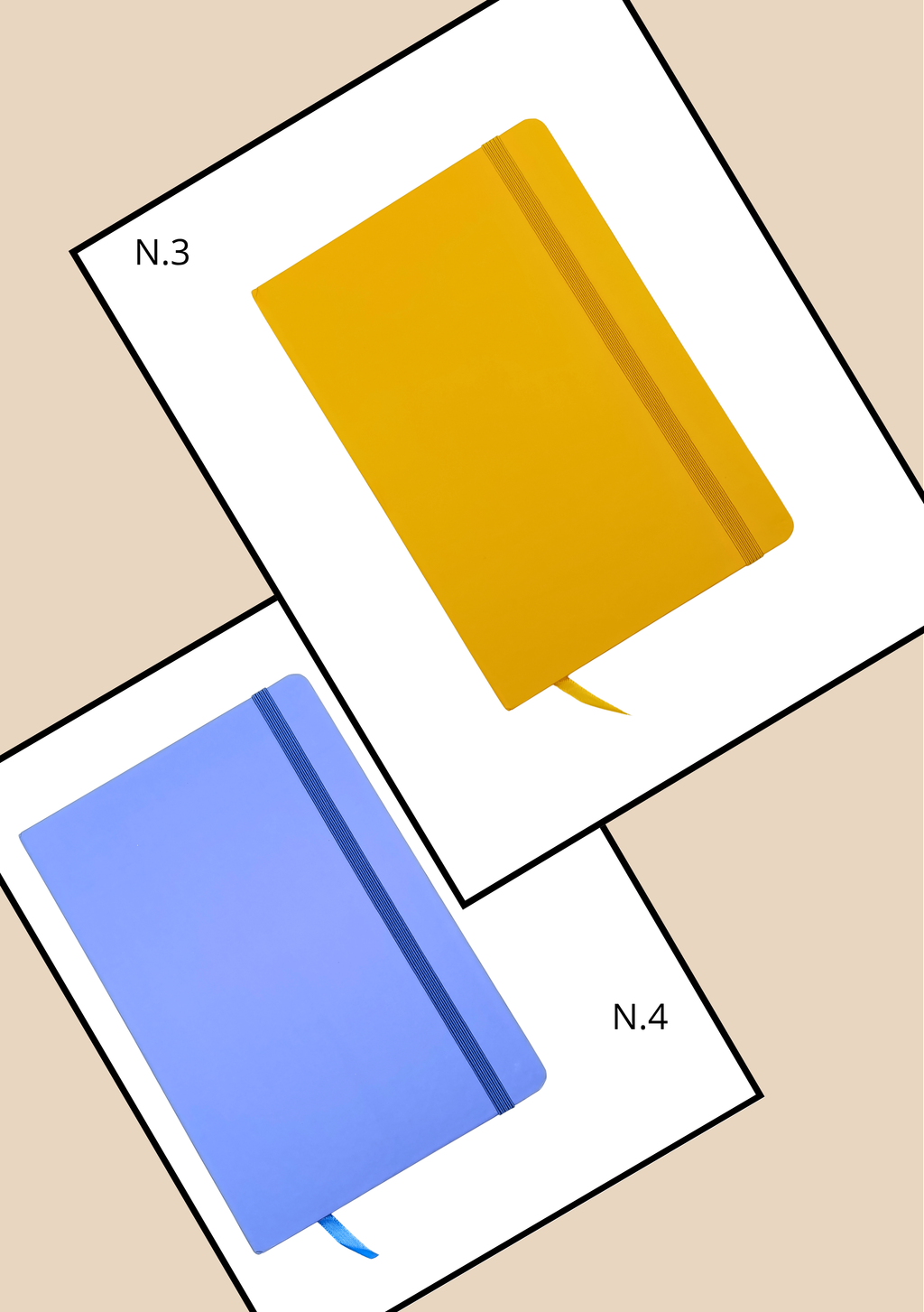 Agenda con Laccio N.3 Giallo/Ocra e N.4 Lilla