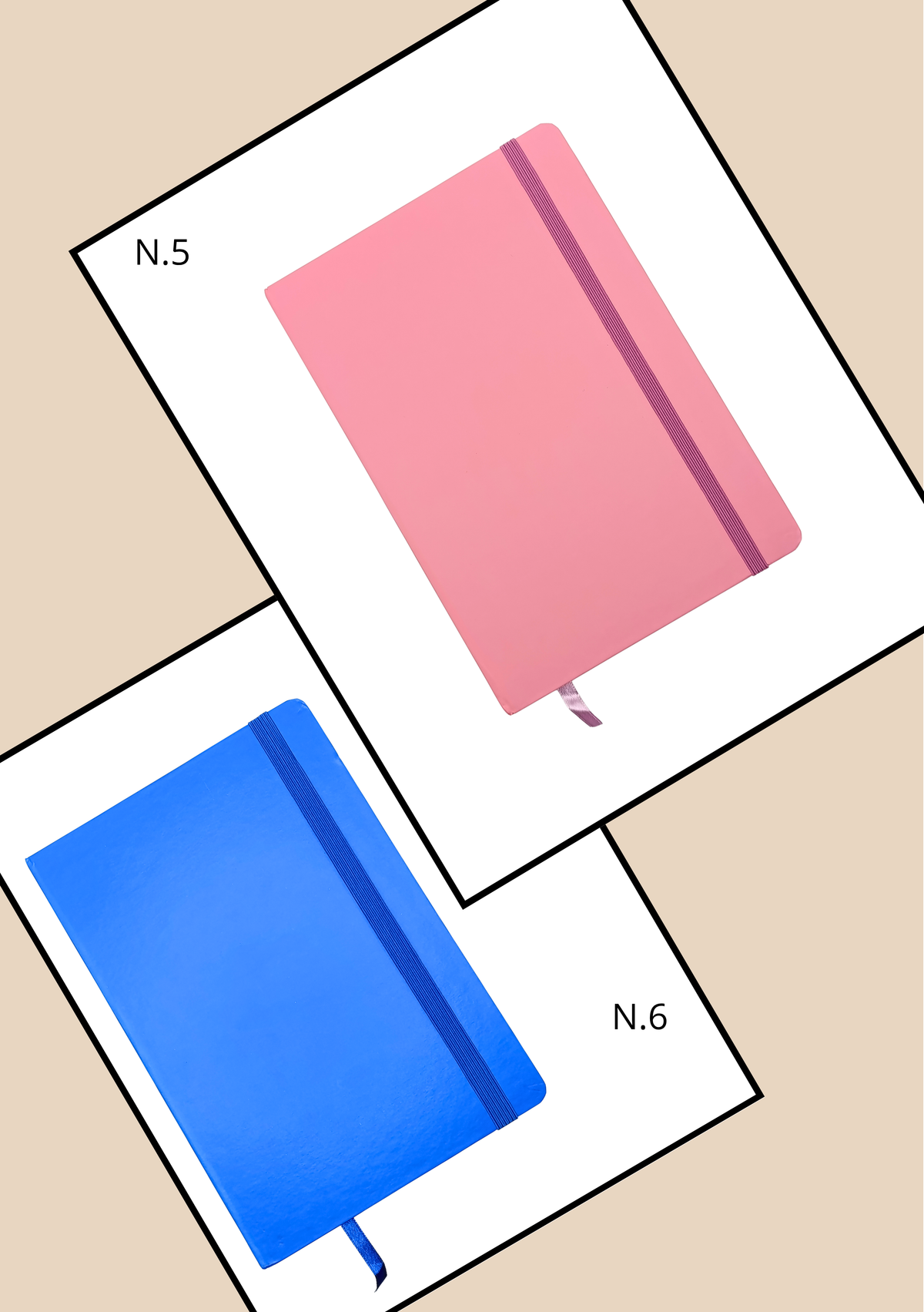 Agenda con Laccio N.5 Rosa e N.6 Blu Royal