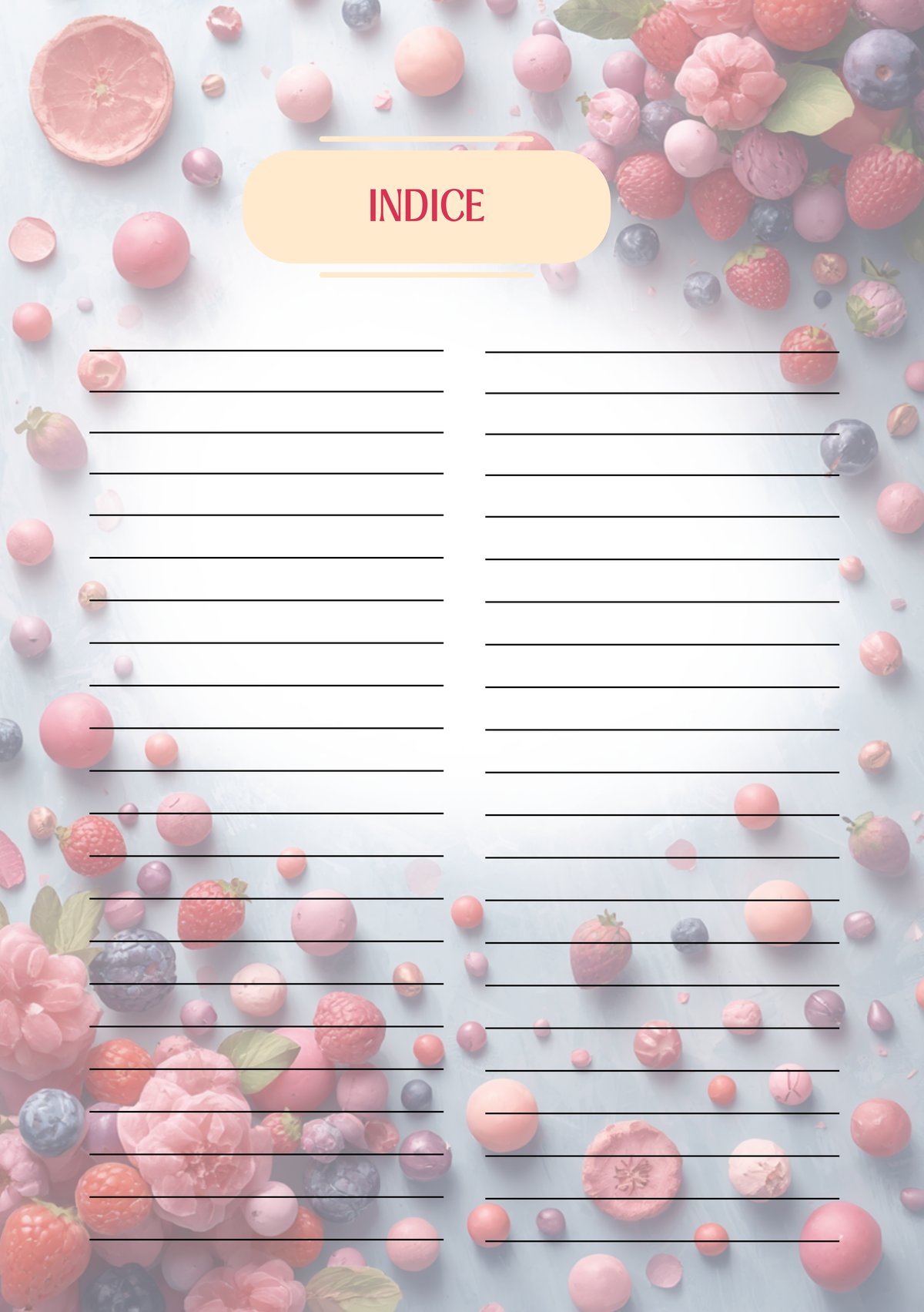 Note Golose Modello 2 - Indice