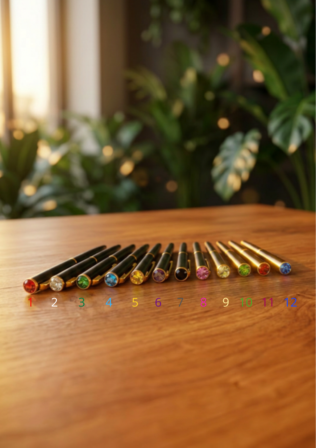 Penna Diamante oro - 12 modelli con cristalli colorati