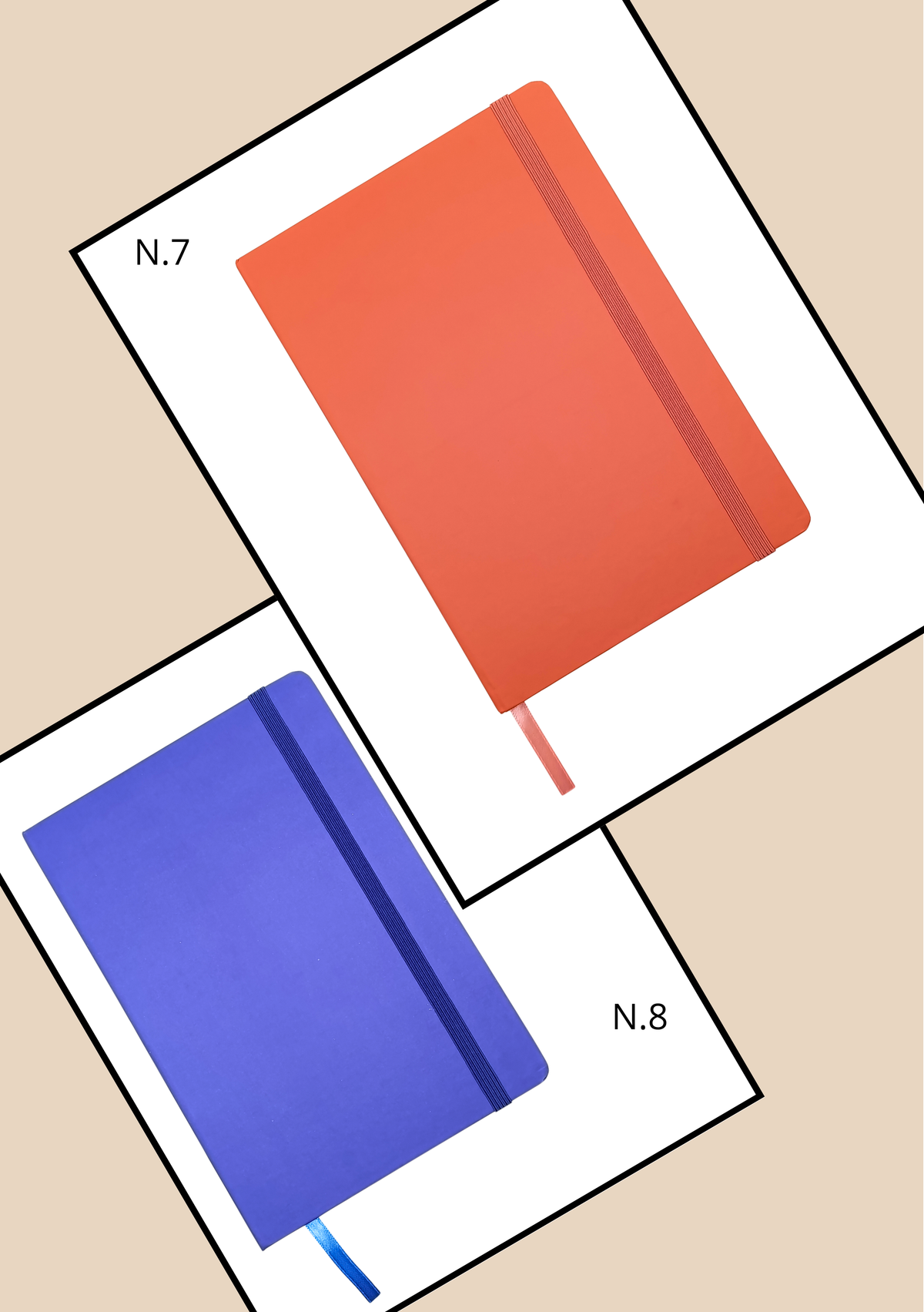 Agenda con Laccio N.7 Arancio e N.8 Viola